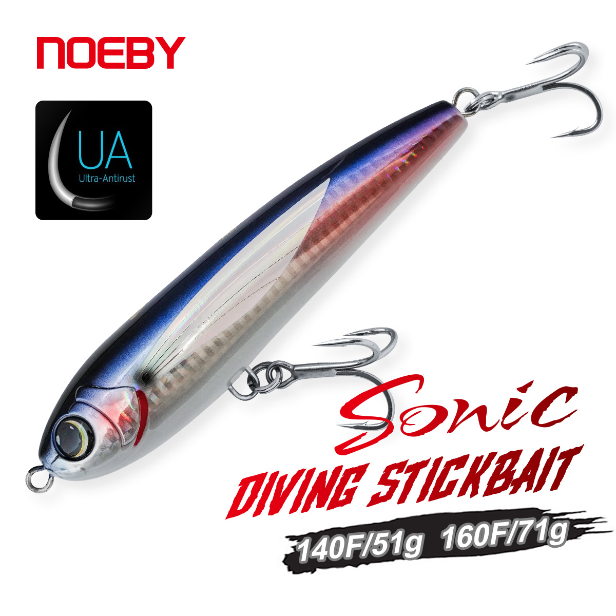 Fishing Lure Buzzbait - เหยื่อปลอมดำน้ำ NOEBY Diving Stickbait 140 มม.