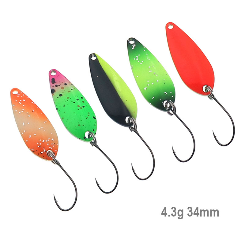 ช้อนตกปลา 4.3g 34mm UV สีสันปล - Fishing Lure Spoon บทวิจารณ์และราคา
