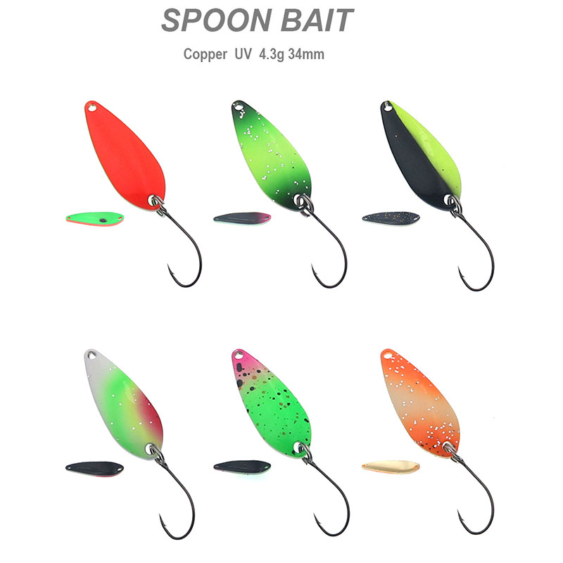 ช้อนตกปลา 4.3g 34mm UV สีสันปล - Fishing Lure Spoon บทวิจารณ์และราคา